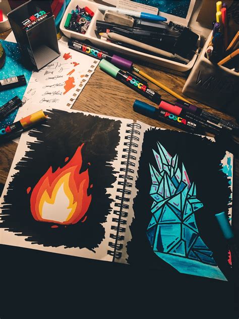 Fire And Ice Drawing