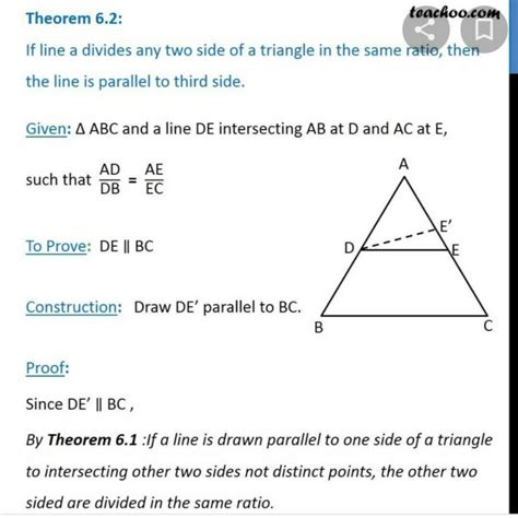 Prove Thales theorem? | EduRev Class 10 Question