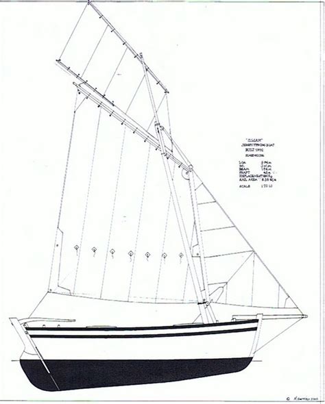 Lugger plan | Small sailboats, Classic boats, Boat