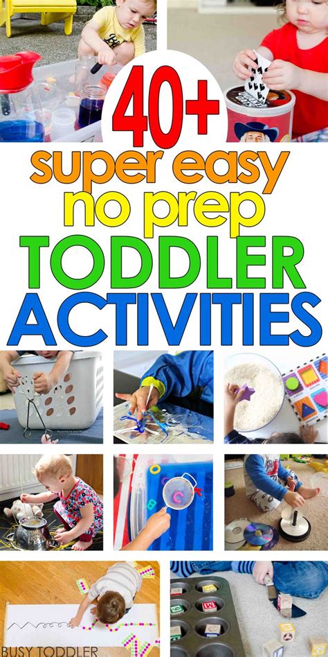 40+ Super Easy Toddler Activities | Toddler Activities and Crafts (Age 1-3) | Toddler activities ...