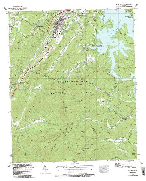 Blue Ridge topographic map 1:24,000 scale, Georgia