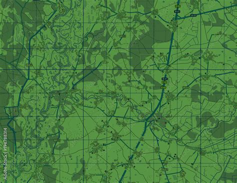 Abstract geographical map. Green vector image. Background monochrome. military map Stock Vector ...
