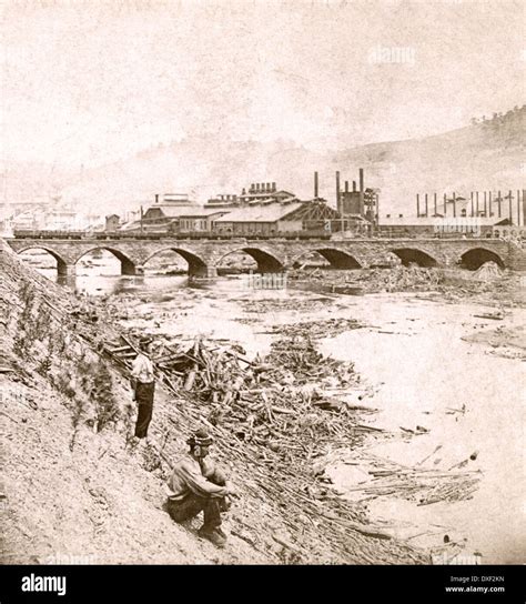 Circa 1890 antique photograph, the Great Johnstown Flood May 31, 1889 ...