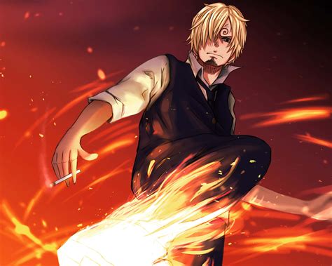 Download Sanji 4k Fiery Art Wallpaper | Wallpapers.com