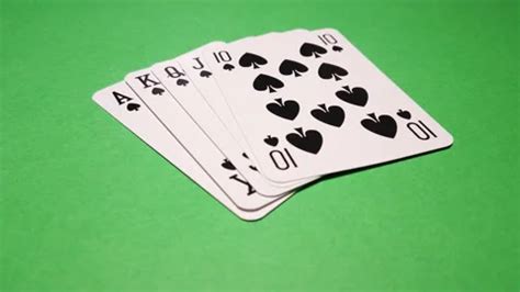 Royal flush of spades on green backgroun... | Stock Video | Pond5