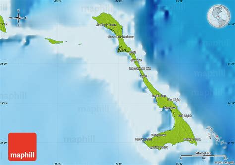 Physical Map of Cat Island