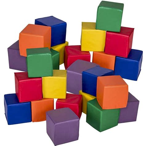 Gymax 24-Piece 8'' PU Foam Big Building Blocks Colorful Soft Blocks ...