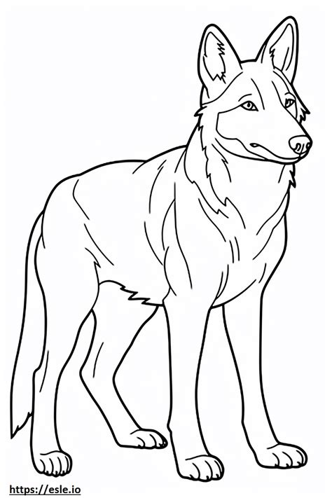 Red Wolf cute coloring page