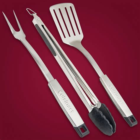 Cuisinart 3 Piece Professional Grill Tool Set, Stainless Steel: Amazon ...