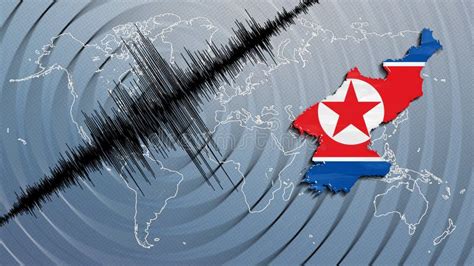 Seismic Activity Earthquake North Korea Map Stock Illustration ...