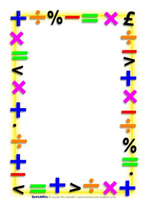 Maths-themed A4 Page Borders – Portrait (SB6811) | Math design, Math ...