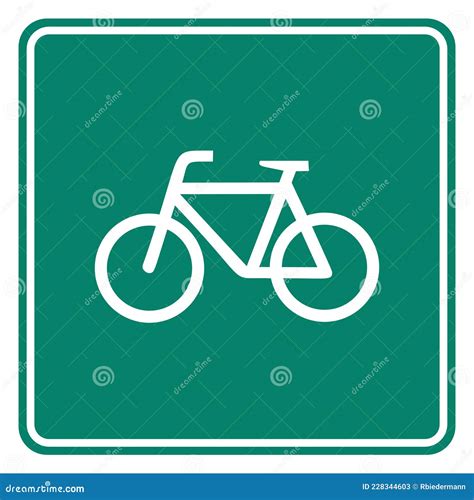 Bicycle and road sign stock vector. Illustration of info - 228344603