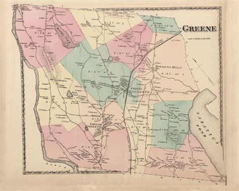 Greene, Maine 1873 Old Town Map Print - Androscoggin Co. - OLD MAPS