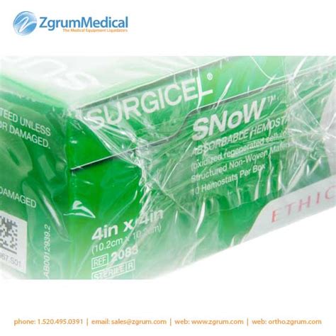 Surgicel 2083 SNoW Absorbable Hemostat 4 in x 4 in - Zgrum Medical