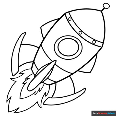 Cartoon Spaceship Coloring Page | Easy Drawing Guides