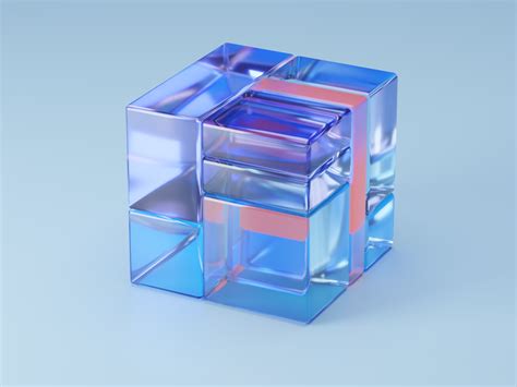 Glass cube 3D illustration by Movadex on Dribbble