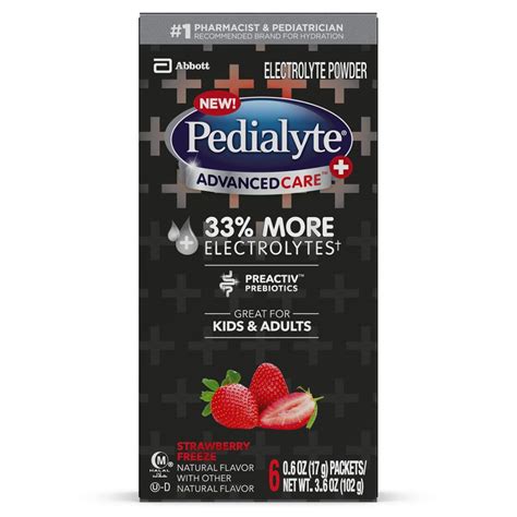 Pedialyte AdvancedCare Plus Powder Packs / Strawberry Freeze / 17g stickpack / 36 Count