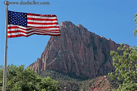 Mountain and American Flag (2)