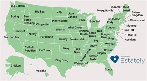 Most oddly named city/town in each US state! Which one is the best? Sourc | Weird town names ...