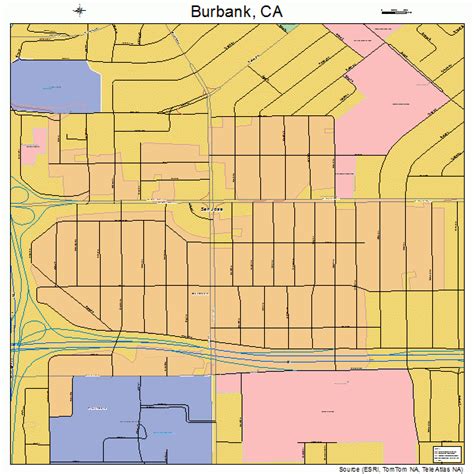 Burbank California Street Map 0608968