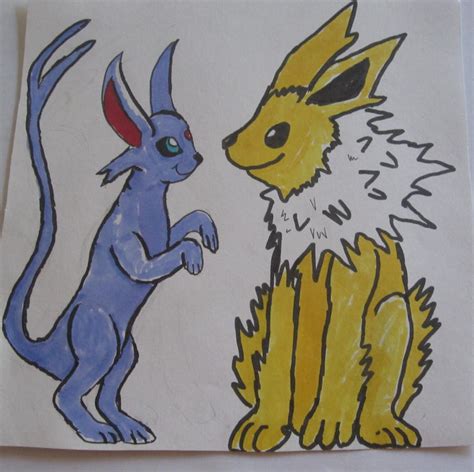 Espeon and Jolteon by Chardactyl on deviantART