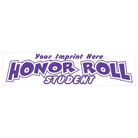 Custom One-Color Bumper Sticker Decal - Honor Roll - Decals - School ...