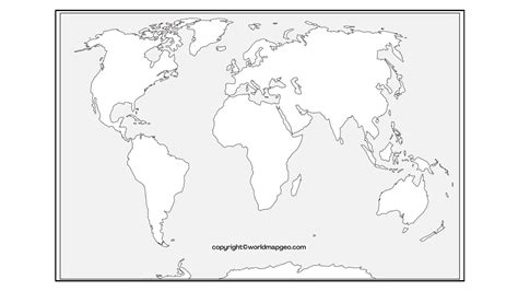 World Map Black And White Printable