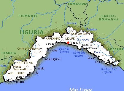 Liguria Map Political Regions | Italy Map Geographic Region Province City