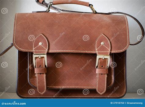 Brown Vintage Leather Briefcase Stock Photo - Image of fashioned, rough: 37918758