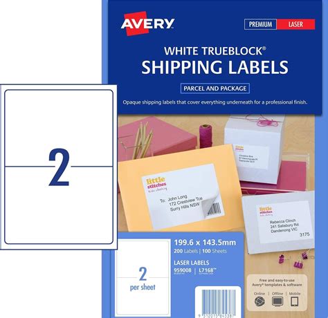 Avery Half Sheet Labels Template Shipping Labels with Trueblock 959008 ...