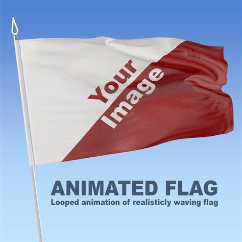 3d Animation Waving Flag Model