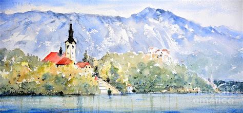 Slovenia #39 17x36cm 2018 smal drawing Painting by Nenad Kojic | Fine Art America