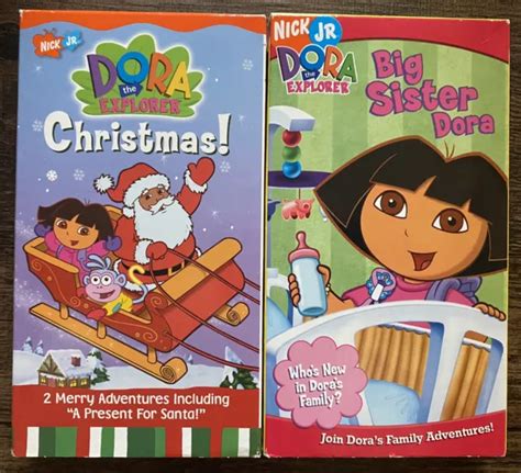 DORA THE EXPLORER VHS LOT - Dora’s CHRISTMAS 🎄 -and- BIG SISTER DORA 👶🏻 ...