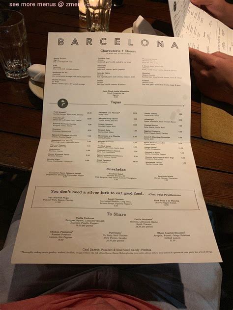 Menu at Barcelona Wine Bar, Philadelphia