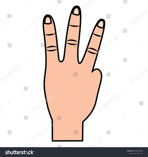 hand showing three fingers gesture - Royalty Free Stock Vector 1030283833 - Avopix.com