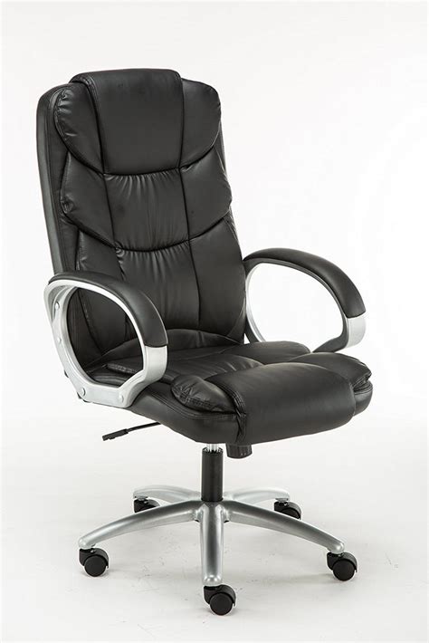 Adjustable Tilt High Back Swivel Leather Executive Chair, Black – BTExpert