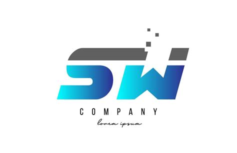 SW S W alphabet letter logo combination in blue and grey color. Creative icon design for company ...