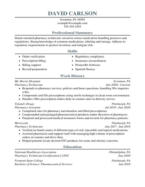 How To Write a Pharmacy Technician Resume (Examples)