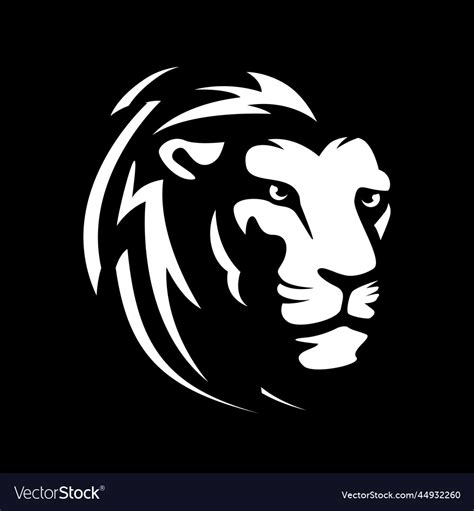 Lions black and white emblems lion symbols Vector Image