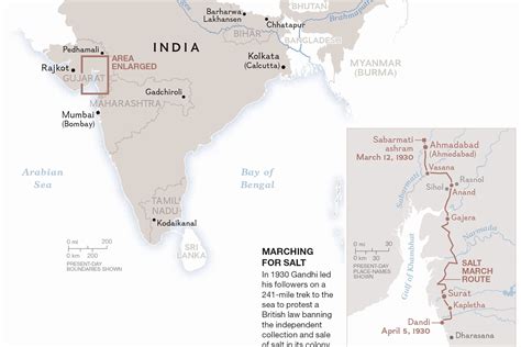 Gandhi Salt March Map