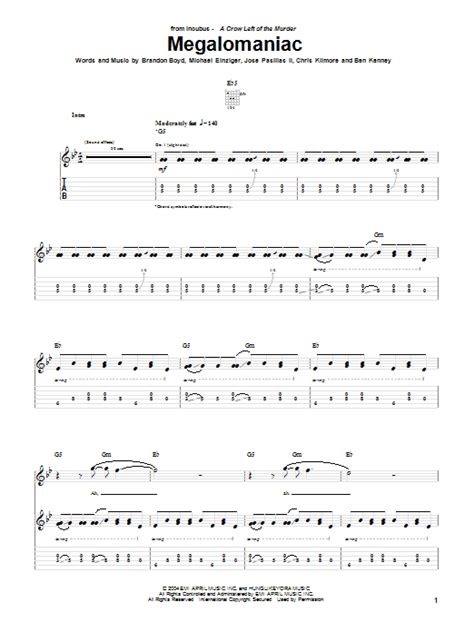 Megalomaniac by Incubus - Guitar Tab - Guitar Instructor