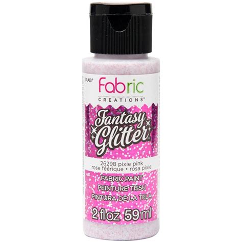 Fabric Creations Fantasy Glitter Fabric Paint 2Oz-Pixie Pink - Walmart ...