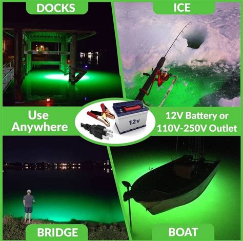 Green Underwater LED Fishing Lights | 20000 Lumens | 5 Yr Warranty | Fishing lights, Night ...