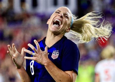 Julie Ertz #8, USWNT, reacts after her goal was called back for being offside during the USA vs ...