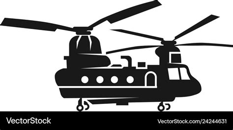 Chinook helicopter icon simple style Royalty Free Vector