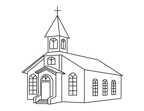 Coloring Pages Of Church