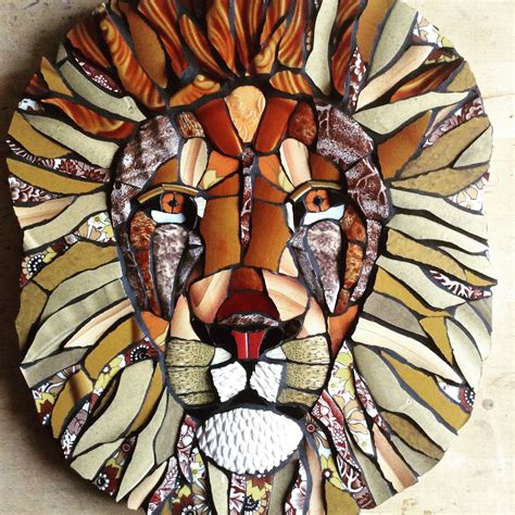 Mosaic lion wall art | Mosaic art, Mosaic animals, Lion wall art