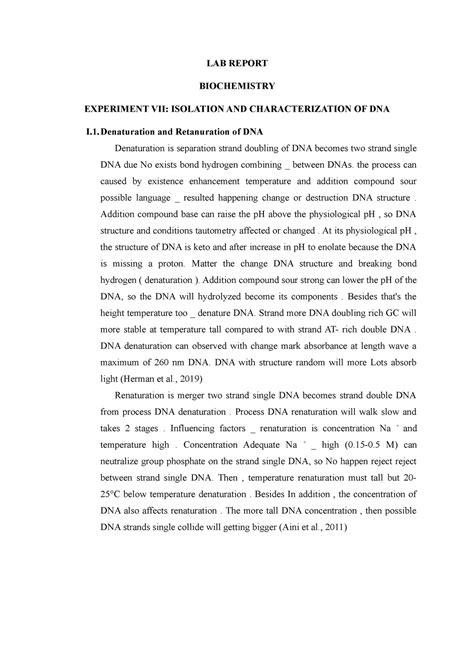 Metodology of Isolation and Characterization of DNA - LAB REPORT ...