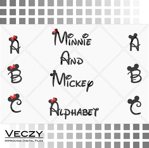 Minnie Mouse Alphabet Font Svg Minnie Mouse Letters Svg Mickey Mouse ...