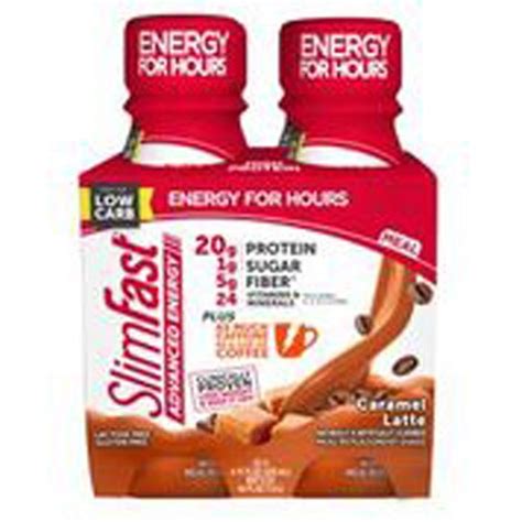 SlimFast Advanced Energy High Protein Meal Replacement Shake Caramel ...